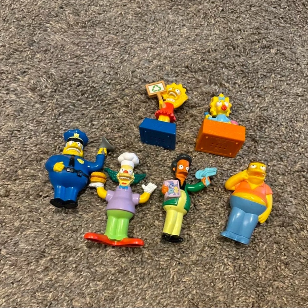 Lot Of 6 Simpsons Burger King Happy Meal  Toy